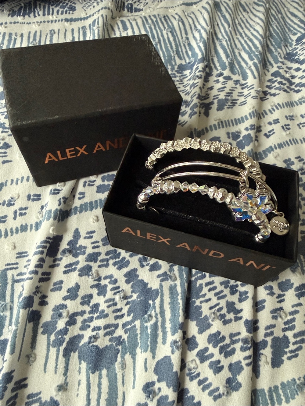 Alex and Ani Silver-Tone Stacked Bangle Bracelet Set with Charms